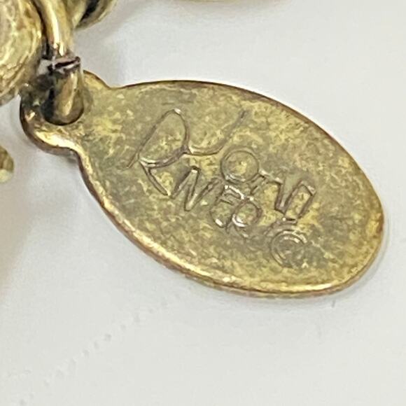 Vtg Necklace Joan Rivers Crystal Bees Red Gold Tone Classic Collection Statement - Picture 7 of 7